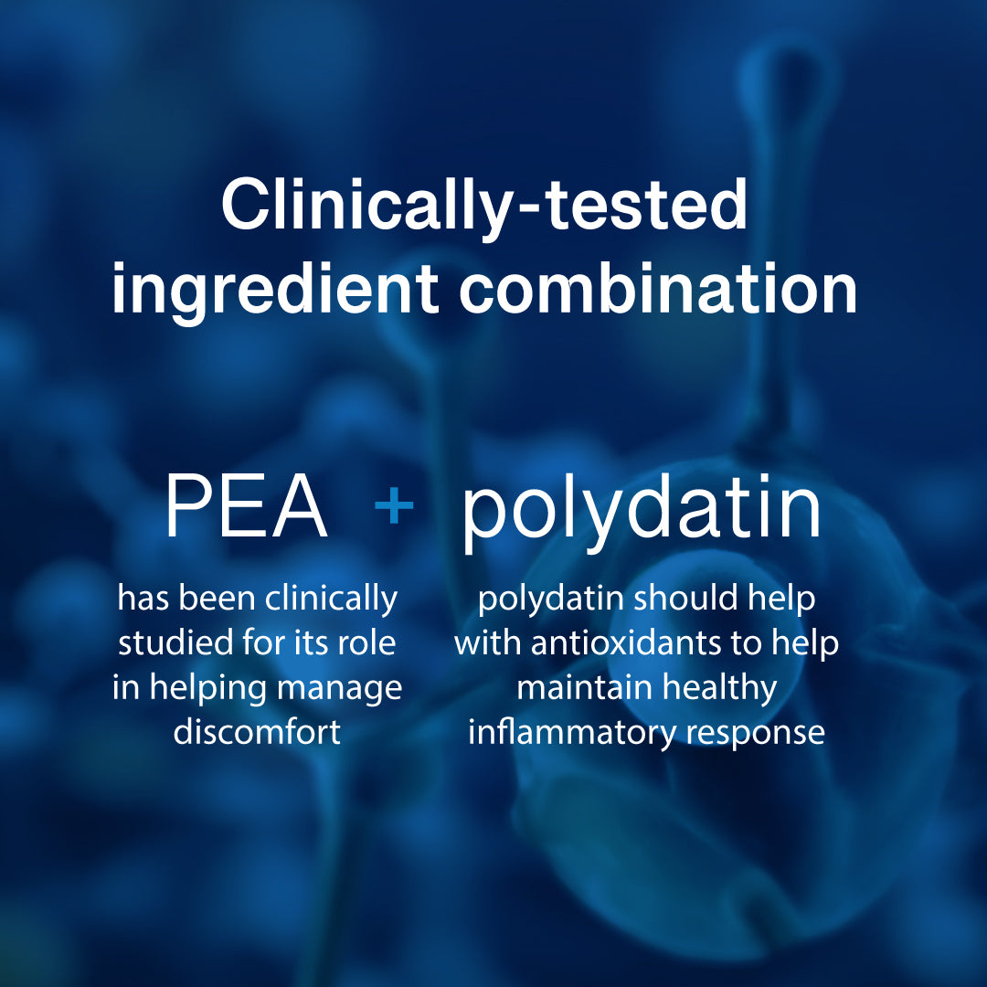 PEAlief® 60 Count / 2 Months Supply - (Clinically Tested Ingredient Combination of PEA + Polydatin)